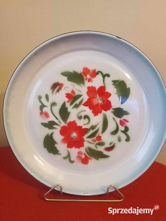 Metalowa Taca Patera Koreańska lata 1960 dolnośląskie Wałbrzych