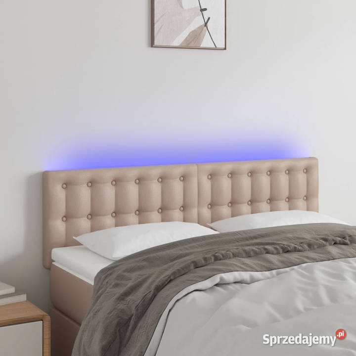 Zagłówek do łóżka z LED cappuccino 144x5x7888 Warszawa