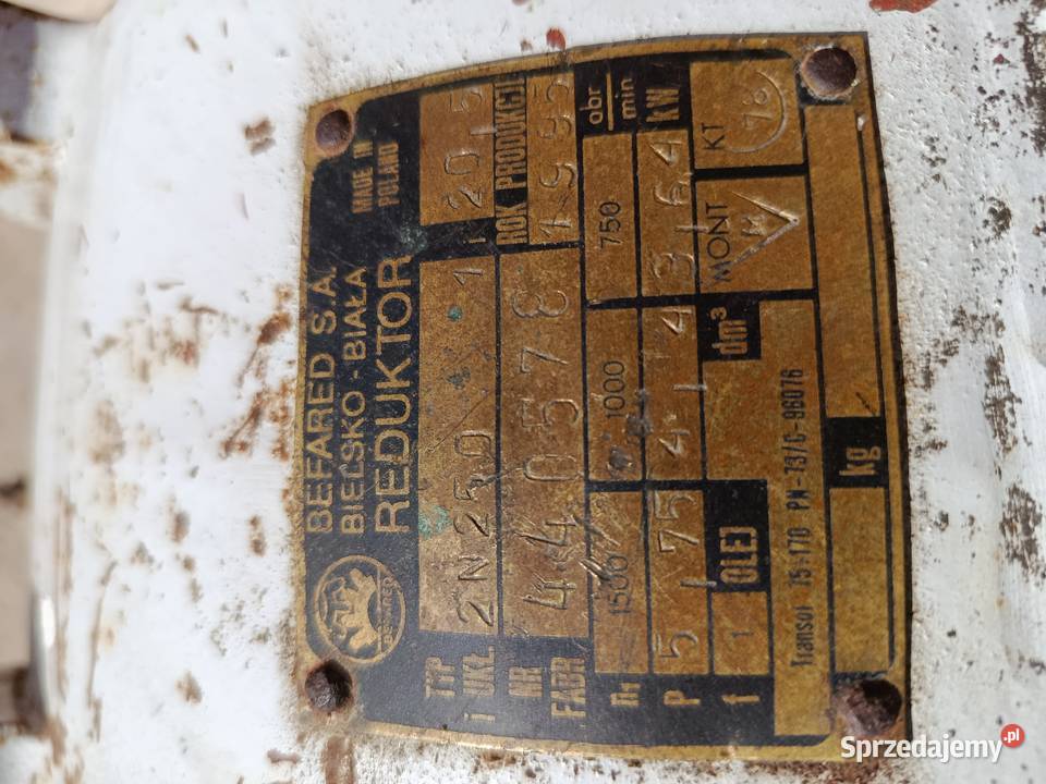 Przekładnia Reduktor BEFARED 2N 250 Pozostałe Dulcza Wielka
