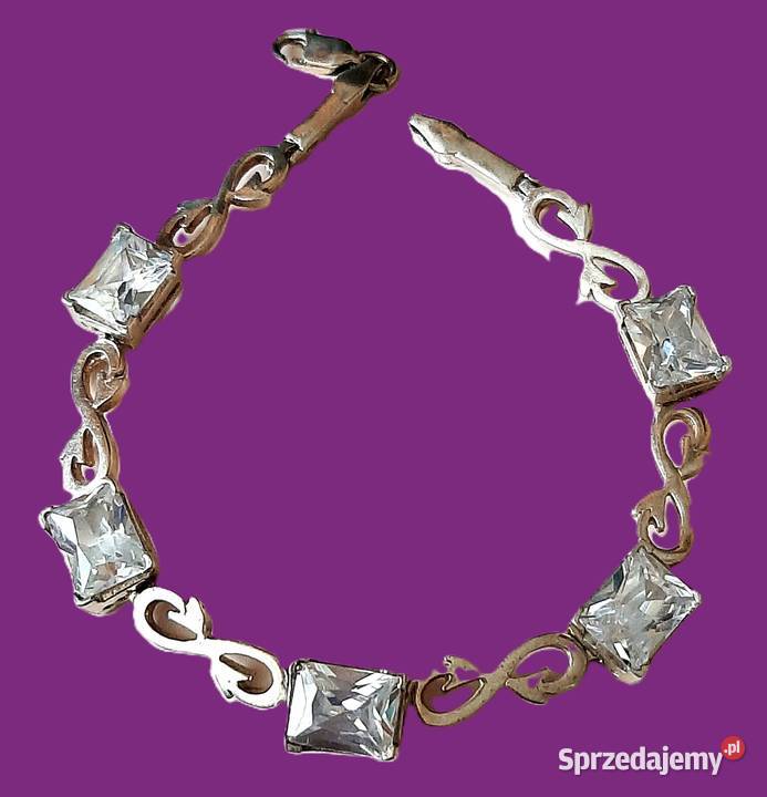 Srebro i cyrkonie Stara piękna bransoleta srebro Rzeszów