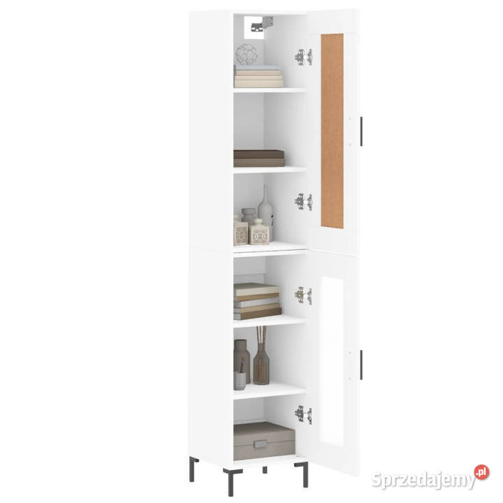 Wysoka szafka biała 345x34x180 materiał Warszawa sprzedam