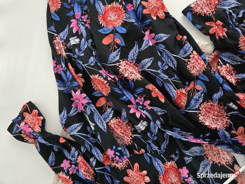 Sukienka Kwiatowy Print ala koszulowa oversize S Rybnik