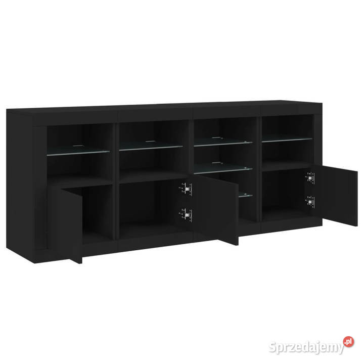 Szafka z oświetleniem LED czarna 164x37x67 Warszawa
