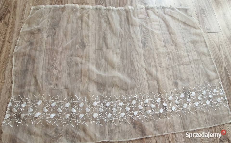 firanka tiul do kuchni pokoju 114 x 158 kremowa woal Kraków