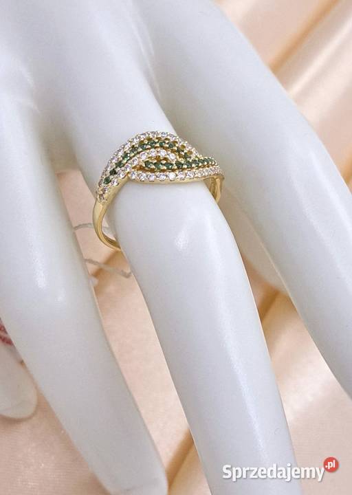 Pierścionek r17 Złoty pr585 z Turmalinami Z971 wielkopolskie Poznań