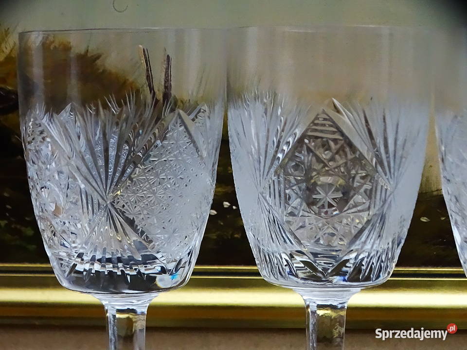 Kieliszki kryształowe zestaw 4 sztuki ręcznie Kieliszki i pucharki Biłgoraj sprzedam