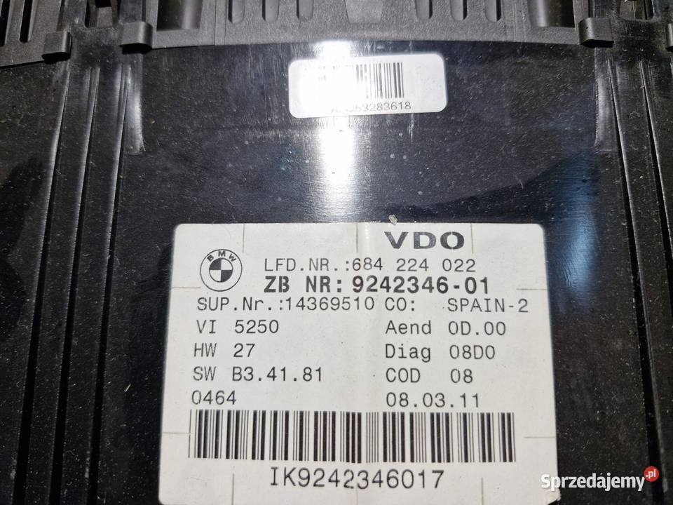 BMW X1 E84 3 E90 E91 LICZNIK ZEGARY DIESEL