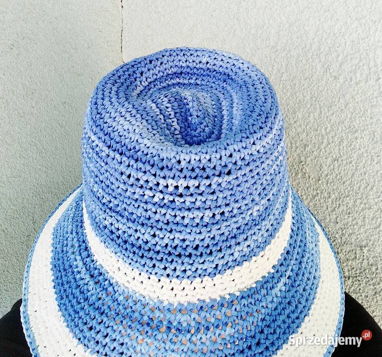 Kapelusz z raffii crochet raffia sun hat Uniseks Nakrycia głowy Moda i Styl Piotrków Trybunalski