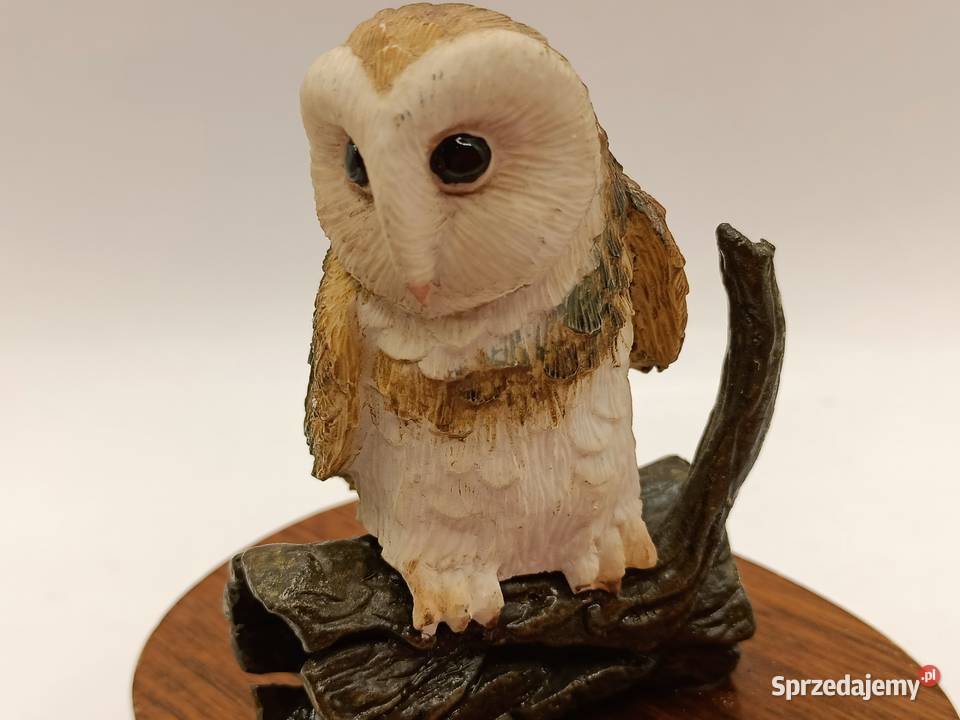 Figurka sowa na drewnianej podstawce ozdoba Figurki i rzeźby Dekoracje i ozdoby lubelskie Zamość