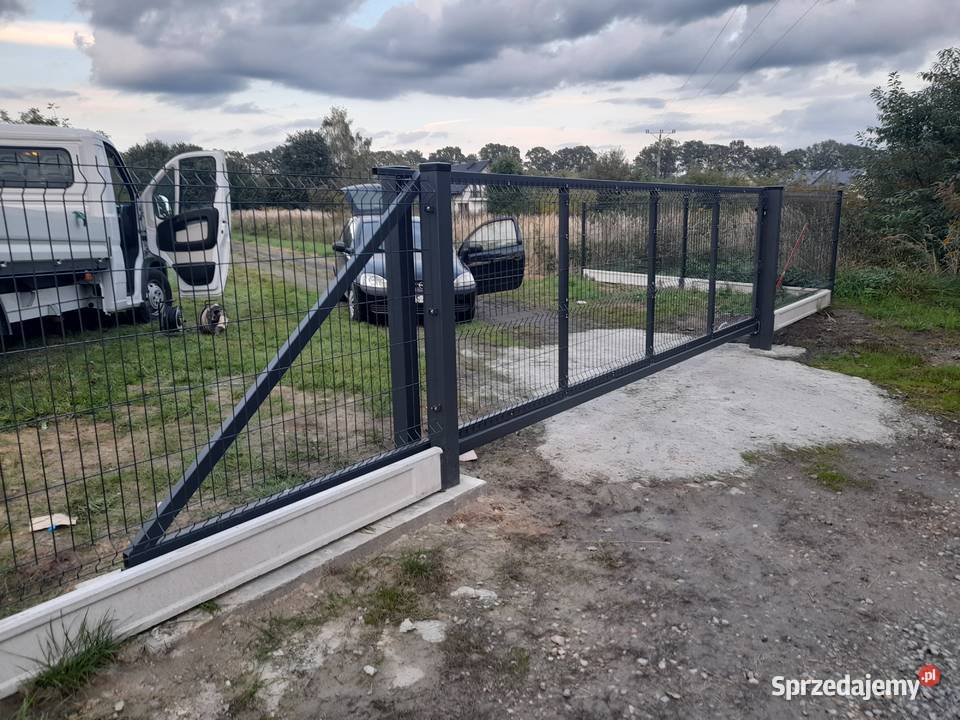 Brama Przesuwna brama panelowa ocynkowana 4 m metal śląskie Tychy