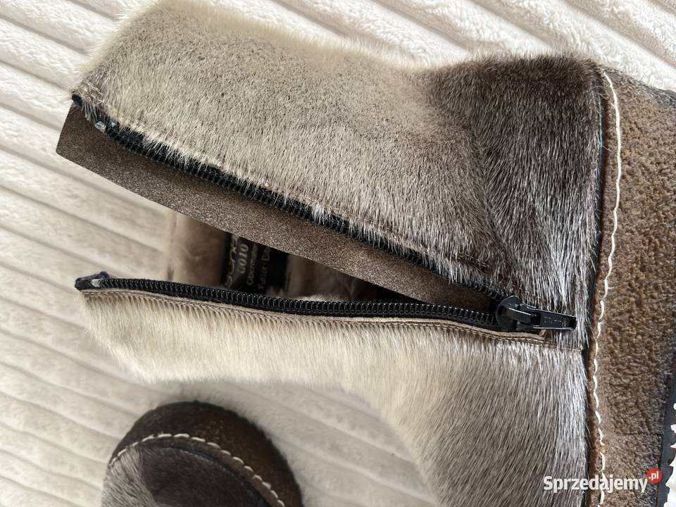 Vintage prawdziwe futro Winter Boots Schapuro