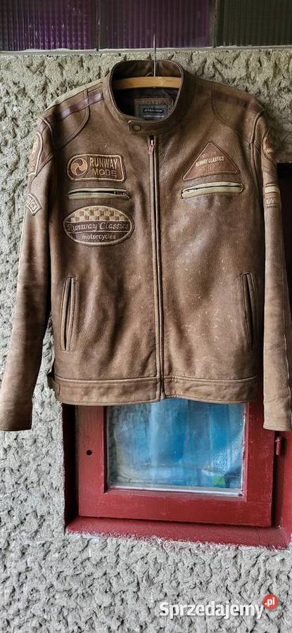 Kurtka motocyklowa skórzana retro XL
