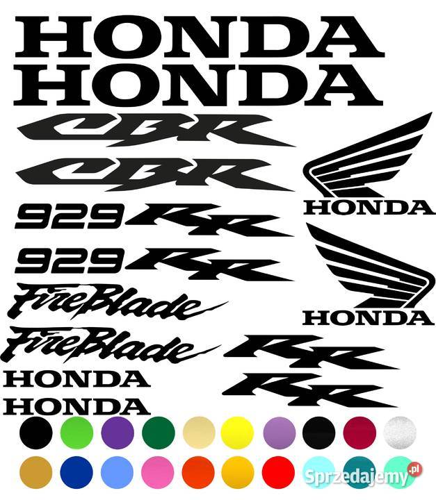 Naklejki Zestaw Honda 600CBR 900RR 929 F4i 125R