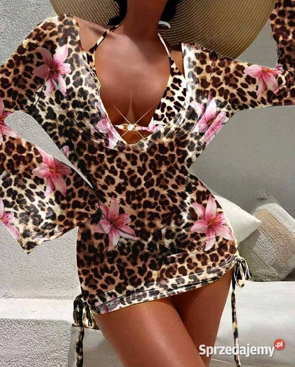 Bikini strój kąpielowy panterka 3 częściowy Stroje kąpielowe Kłodzko