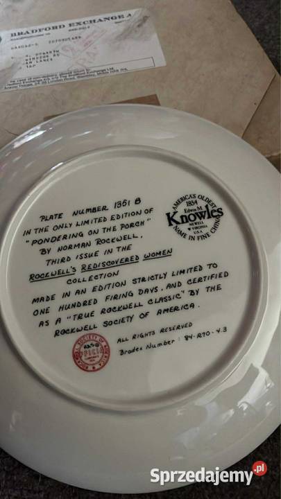 Talerz z limitowanej edycji Norman Rockwell Gdańsk sprzedam