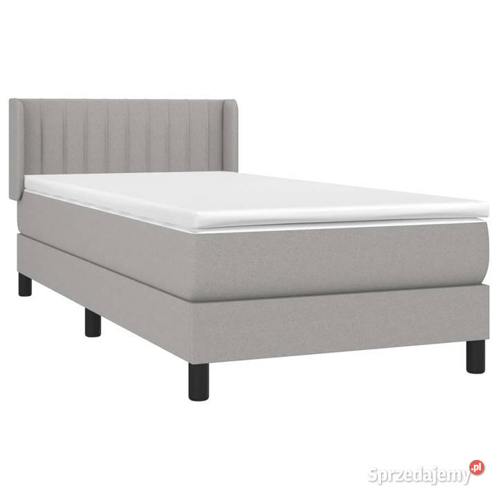 Łóżko kontynentalne z materacem jasnoszare 103cm mazowieckie sprzedam