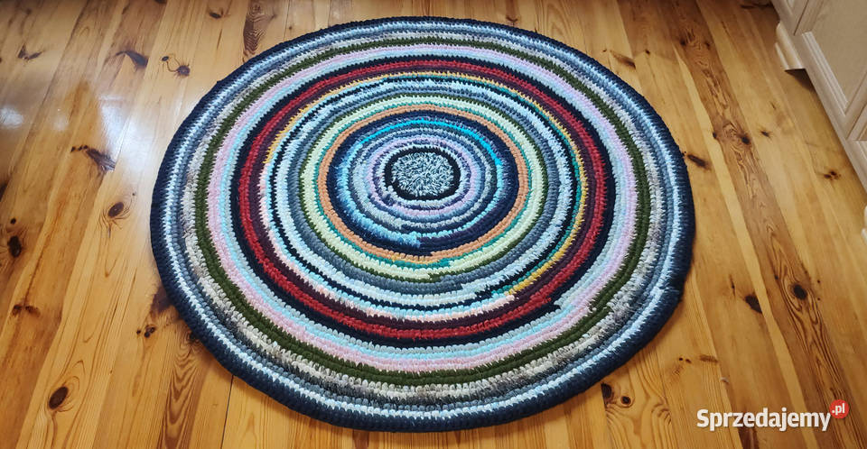 Dywan okrągły 127 rękodzieło zero waste łódzkie Łódź