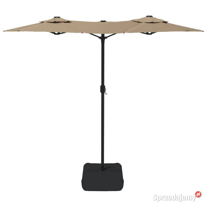 Podwójny parasol ogrodowy taupe 316x240 WM362964