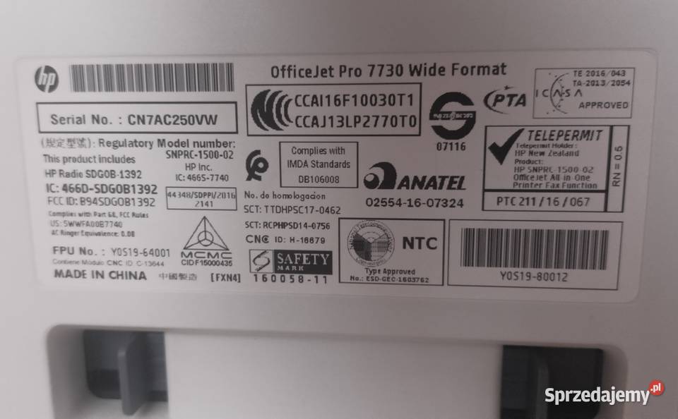 HP OfficeJet Pro 7730 Wide Format Fax