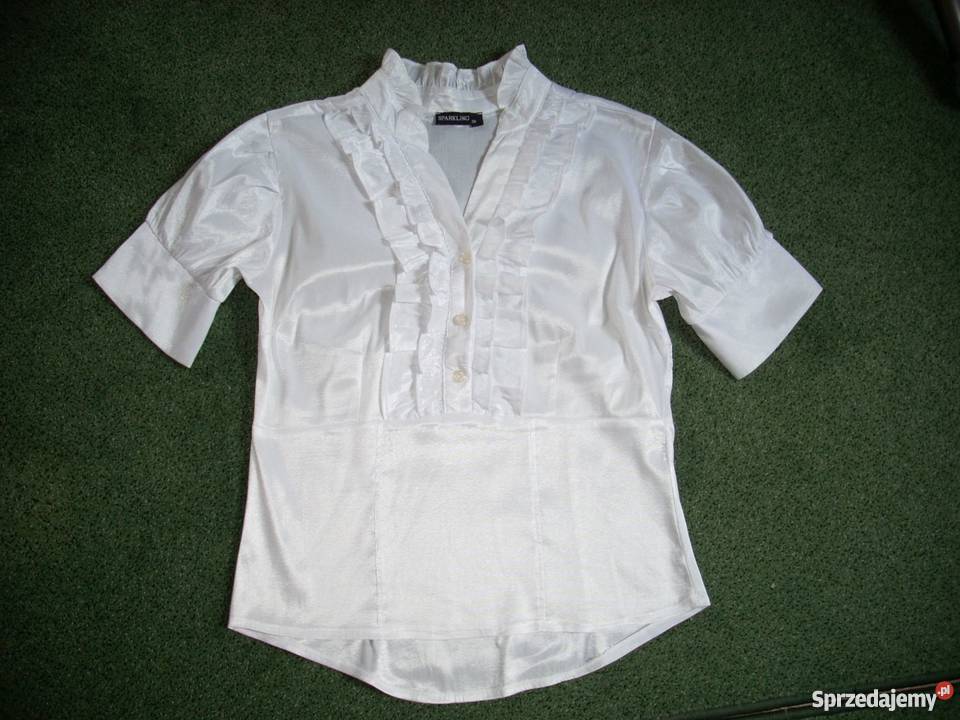 Biała Elegancka Koszula falbanki 36 38 Idealna