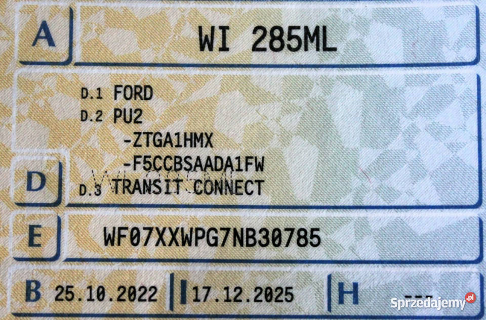 Ford Transit Connect Kamera L2 Automat SalonPL Sokołów