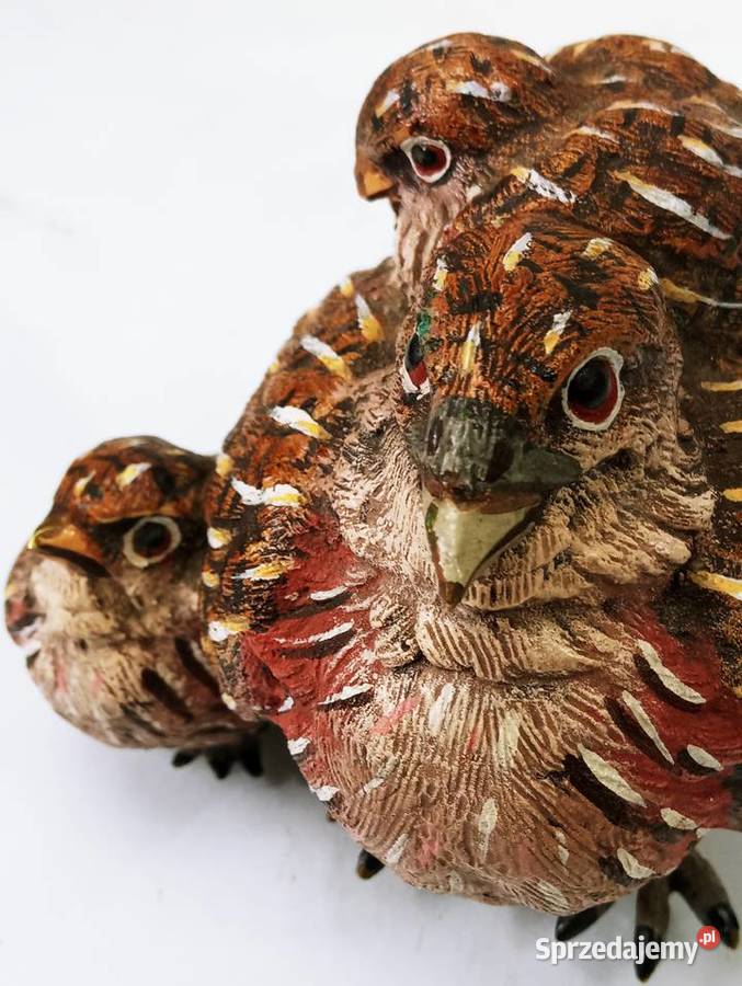 Rzeźba Figura Przepiórka z 3 Pisklętami Brąz Nowa Sól sprzedam