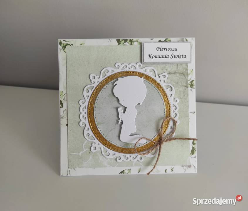 Kartka ręcznie robiona Komunia Święta chłopiec Łódź sprzedam