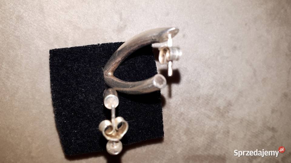 kolczyki srebrne podłużne