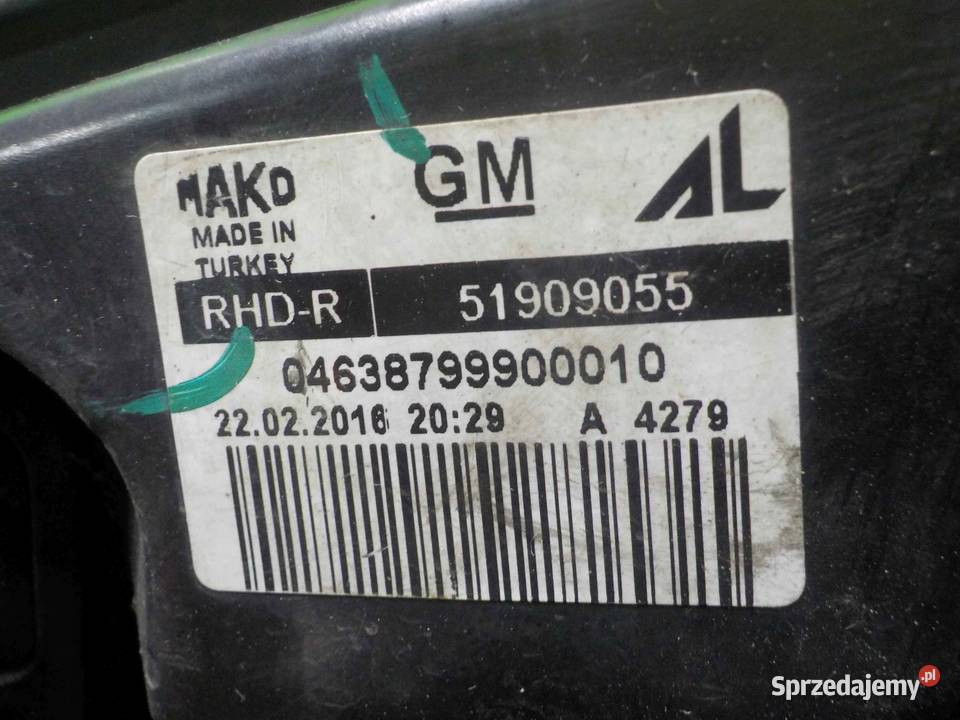 OPEL COMBO D 16r lampa prawa przod 51909055 mazowieckie Suków