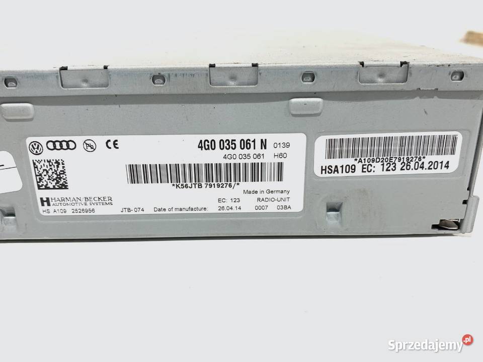 TUNER RADIA AUDI A4 B8 4G0035061M 0715 Sprzęt audio fabryczny Części samochodowe
