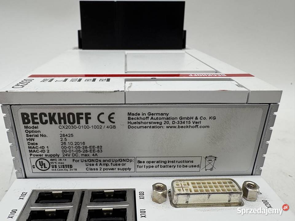 Beckhoff CX2030010010024GB CX2100 CX2550 Warszawa sprzedam
