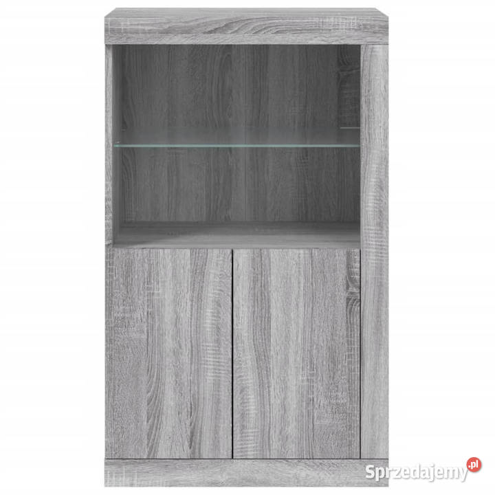 Szafka boczna z LED szary dąb sonoma materiał Warszawa