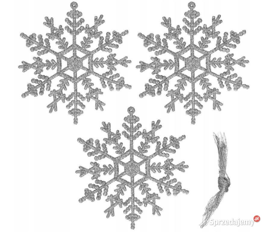 SREBRNE ŚNIEŻYNKI ZAWIESZKI NA CHOINKĘ 3 dolnośląskie
