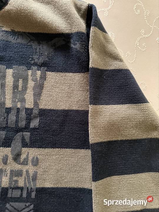 Sweter męski Million X M 164 szary granat paski śląskie Czerwionka-Leszczyny