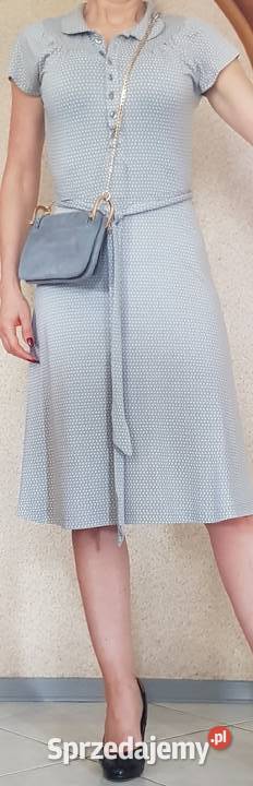 Sukienka szara zapinana pasek długa kobieca sexy Kielce sprzedam