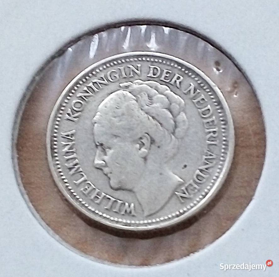 HOLANDIA 10 CENTS1936 r SREBRO 0 WILHELMINA Numizmatyka Legionowo