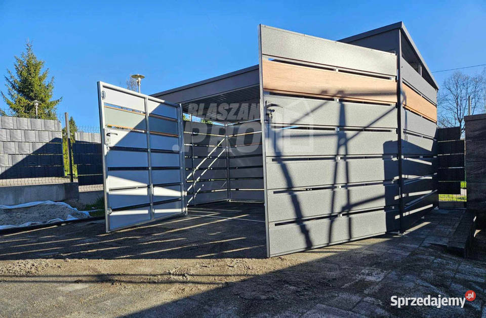 Wiata śmietnikowa 4x21m Antracyt jasny orzech Częstochowa