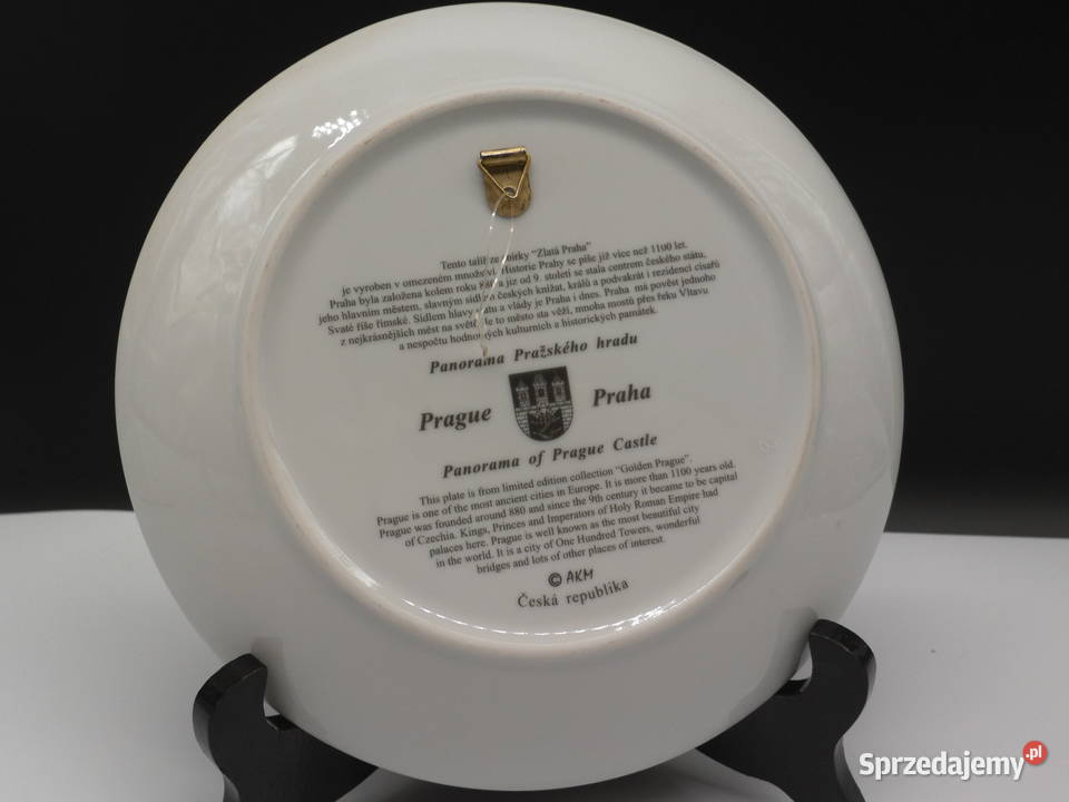 Porcelanowy talerz pamiątka z Pragi stolicy Raszków