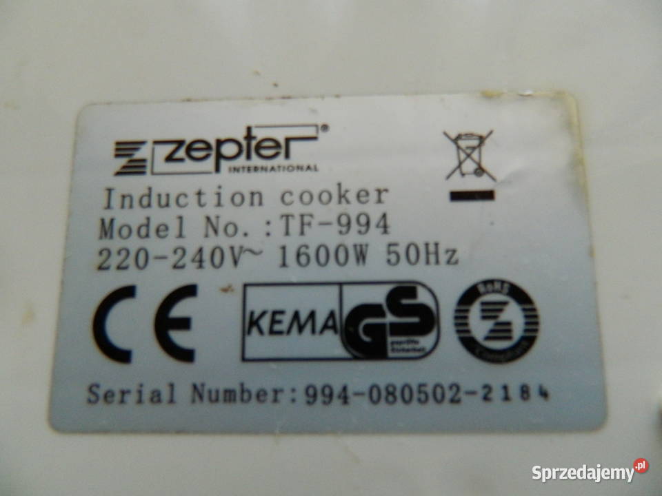 SPRZEDAM KUCHENKĘ INDUKCYJNĄ ZEPTER Biała
