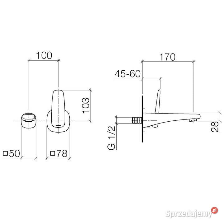 Bateria umywalkowa podtynkowa Dornbracht model Białystok