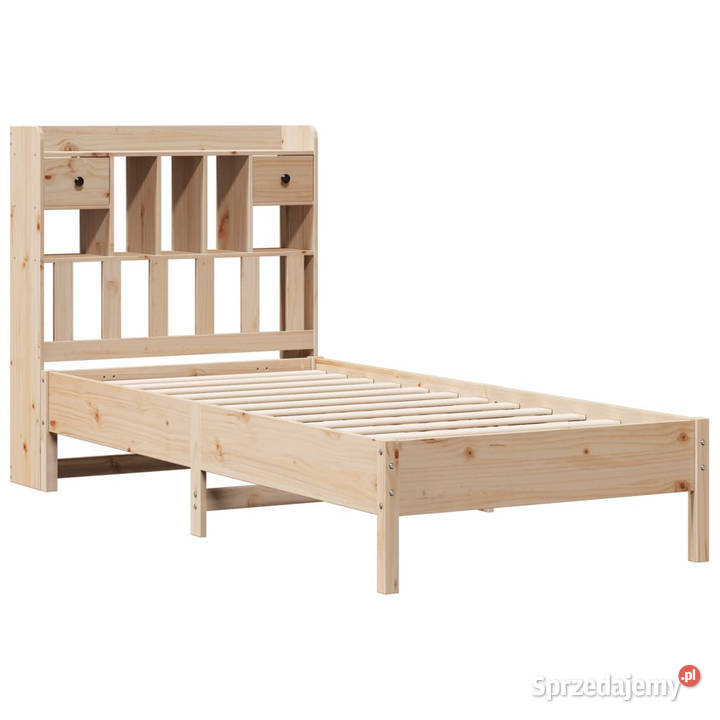 Łóżko z regałem bez materaca drewno sosnowe 110cm