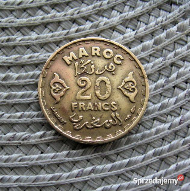 Maroko Francuskie 20 Frank 1952r Kalisz