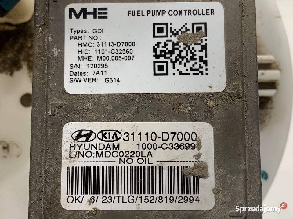 POMPA PALIWA KIA SPORTAGE IV 31110D7000 16 177 osobowe