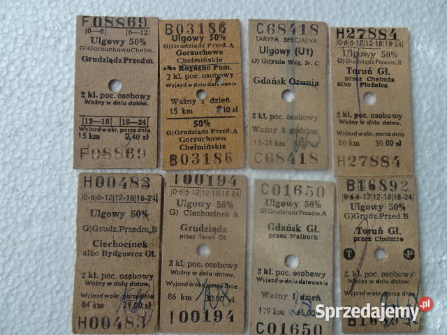 kartonikowe bilety Edmondsona Grudziądz