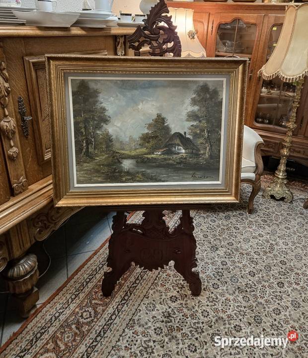 Obraz na Płótnie w Złotej ramie pejzaż Kalisz