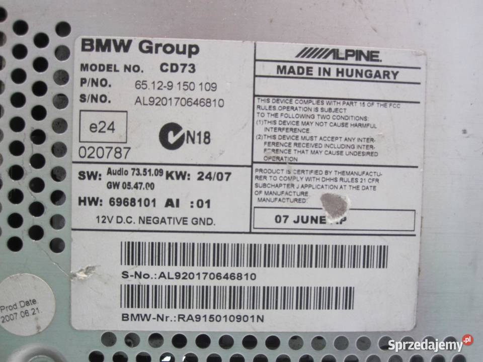 BMW E91 LIFT 09r radio CD 9150109 świętokrzyskie