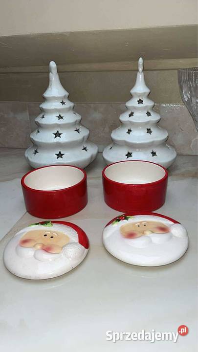 Pojemnik puzderko Mikołaj Boże Narodzenie Ozdoba Porcelana i szkło Gdańsk sprzedam