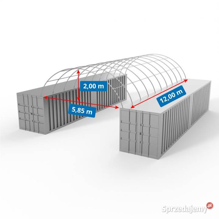 Zadaszenie kontenerowe 6x12m PVC 750gm2 Wrocław