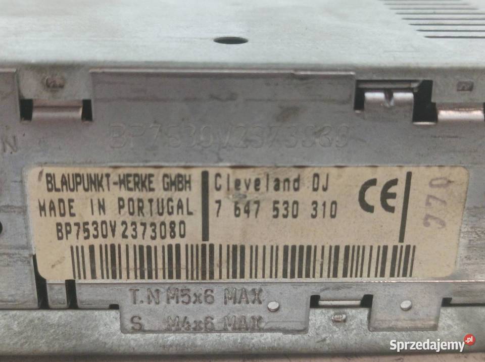 RADIO BLAUPUNKT WERKE GMBH 767530310 Fiat Sprzęt audio fabryczny