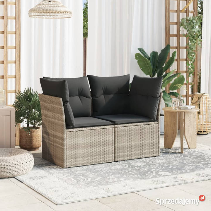 Sofa ogrodowa z poduszkami 2osobowa jasnoszara sprzedam